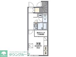 レオパレスヴィヴレ 1階1Kの間取り