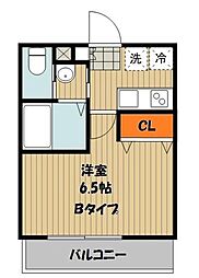 西武池袋線 清瀬駅 徒歩12分の賃貸アパート 2階1Kの間取り