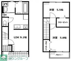 ルナ 1階2LDKの間取り