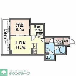 アンビシア 1階1LDKの間取り