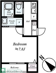 GRADUS新河岸II 1Kの間取図画像