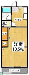 高野コーポ 1Kの間取図画像