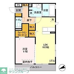 シーバスB館 1LDKの間取図画像