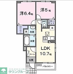岸町2丁目アパート(028587301) 2LDKの間取図画像