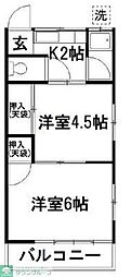 メゾン谷本 2Kの間取図画像