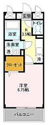 アーバングレース 1Kの間取図画像