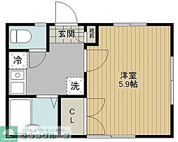 コスモハイツ 1Kの間取図画像