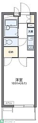 レオパレスひすい 1Kの間取図画像
