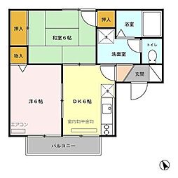 エスペランサ 2DKの間取図画像
