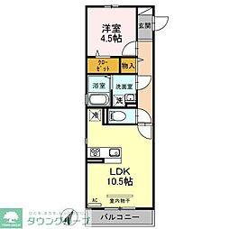 アンラージュ 1LDKの間取図画像