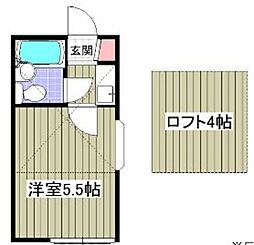 プラザドゥシュバリエ 1Kの間取図画像