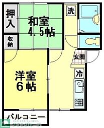 ヒルズライフ1 2Kの間取図画像