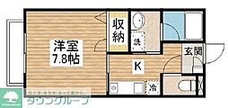 Mフィールド 1Kの間取図画像