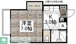 ハピネスヤザワ 1Kの間取図画像