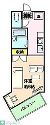 サウスヒル川越 1Kの間取図画像