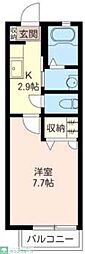 ラ・八番館 1Kの間取図画像