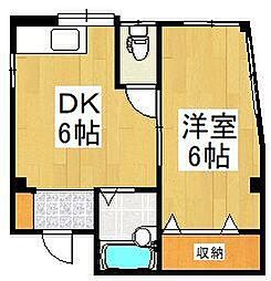 ハイツ長田2 1DKの間取図画像