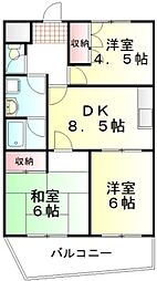 プリンセスマンション 3DKの間取図画像