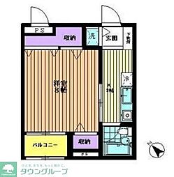 リエスふじみ野北野 1DKの間取図画像