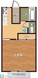 ドメイン3 1Kの間取図画像