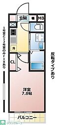所沢市東所沢和田1丁目アパート 1Kの間取図画像
