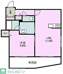 シャーメゾン志木 1LDKの間取図画像