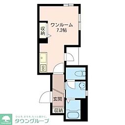 ラージフィールド ワンルームの間取図画像