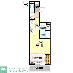 DーSereno北野 1LDKの間取図画像