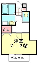 プリュー朝霞本町 1Kの間取図画像