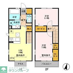 K-FLAT 2LDKの間取図画像