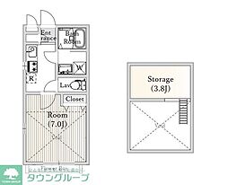 CITYSTAGECALMIA1 1Kの間取図画像