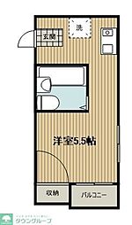 プチキャロット 1Kの間取図画像