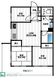 キャッスルメジェール鶴瀬 3LDKの間取図画像