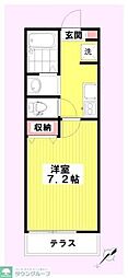 BESTSTAGE鶴ヶ舞 1Kの間取図画像