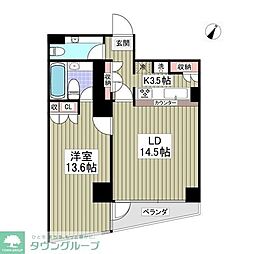 ポートタワー山下町 6階1LDKの間取り