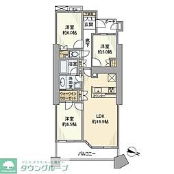 ヨコハマタワーリングスクエア　ザ・イースト 23階3LDKの間取り