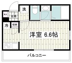 ZELZA 3階1Kの間取り