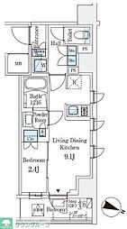 横浜市営地下鉄ブルーライン 阪東橋駅 徒歩6分の賃貸マンション 2階1LDKの間取り