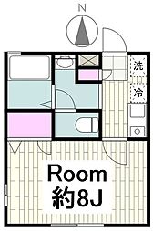 ストゥーディオ三ツ沢南 1階1Kの間取り