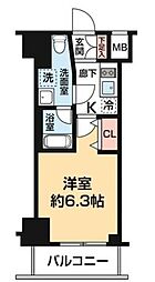 ガレリアレジデンス石川町 4階1Kの間取り
