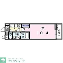 アルバトロス 2階1Kの間取り