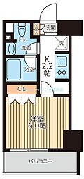 京急本線 戸部駅 徒歩4分の賃貸マンション 7階1Kの間取り
