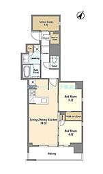 リビオメゾン横濱大通り公園 3階2SLDKの間取り