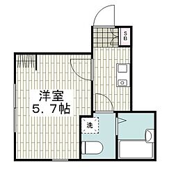 ガーデンヒルズ本牧町 1Kの間取図画像