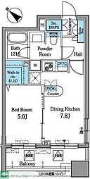 レジデンス横濱リバーサイド 2階1DKの間取り