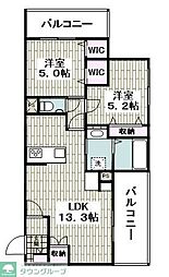 ユーフォリア関内 5階2LDKの間取り