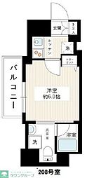京急本線 日ノ出町駅 徒歩5分の賃貸マンション 2階1Kの間取り
