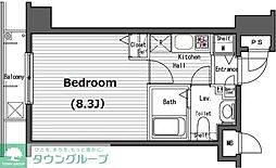 ガラ・シティ横浜西口 8階1Kの間取り
