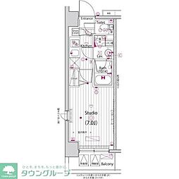ガーラ・プライム横濱関内 4階1Kの間取り