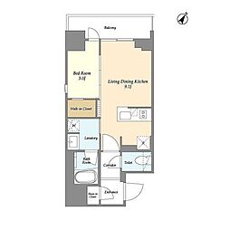 リビオメゾン横濱大通り公園 6階1LDKの間取り